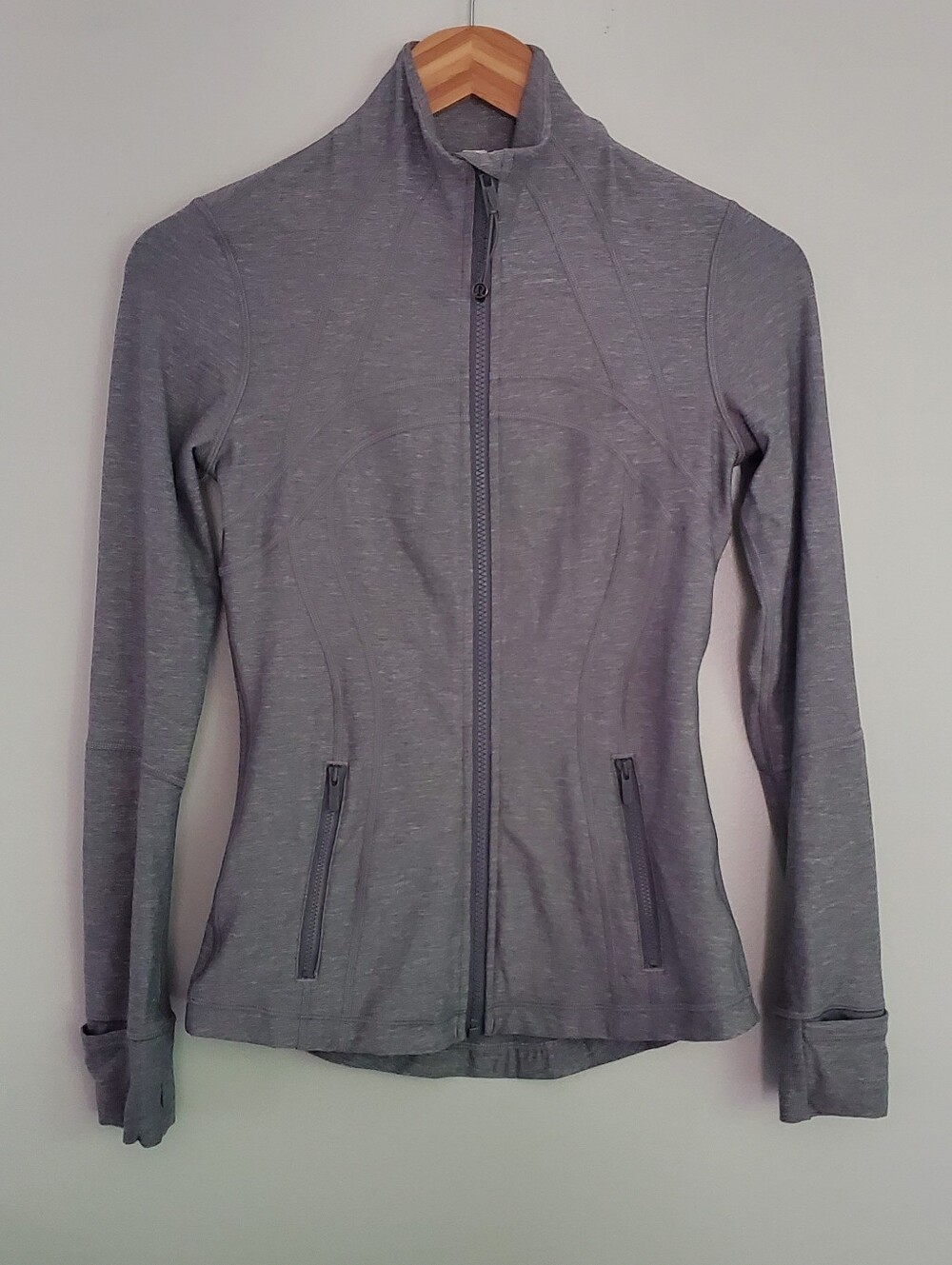 Lululemon Athletica Women's Grey Full-Zip Athletic Jacket Size 4